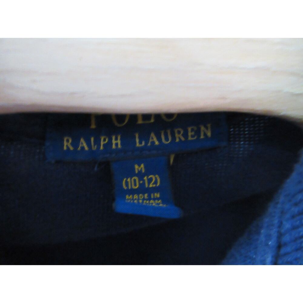 Polo Ralph Lauren Boy's Medium 1/4 Zip Sweatshirt Navy Blue - Picture 5 of 13